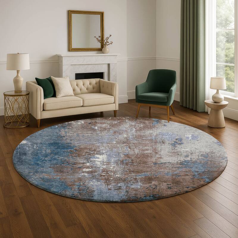 Premium Washable Super Soft Abstract Chic Mayfield Rug - Coffee - 8' x 8'
