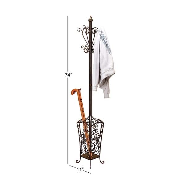 Black Metal Vintage Style Coat Rack with Scroll Designs