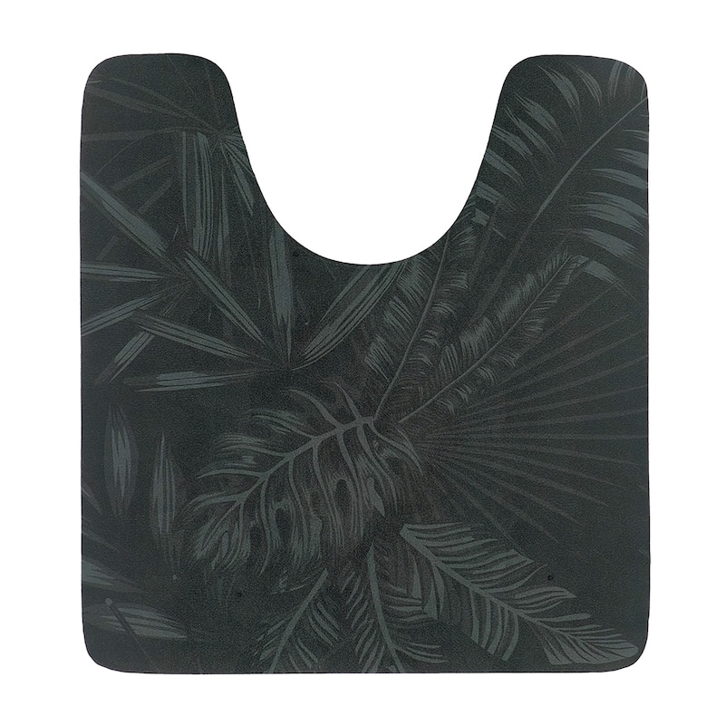 Decorative Contour Bath Mat 20x18 Ultra Absorbent Quick Dry Rug - Tropical Night
