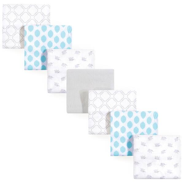 slide 1 of 1, Luvable Friends Baby Cotton Flannel Receiving Blankets, Elephant 7-Pack, One Size - Elephant 7-Pack - One Size Elephant 7-Pack - One Size