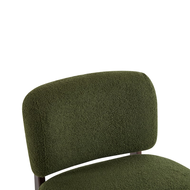 25.5" Modern Boucle Lounge Chair with Solid Wood Frame, Living Room Accent Chair Stylish Armless Side Chair for Bedroom, Office
