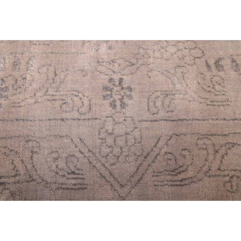 ECARPETGALLERY Hand Loomed Elysian Light Grey Viscose, Wool Rug - 7'11 x 11'1