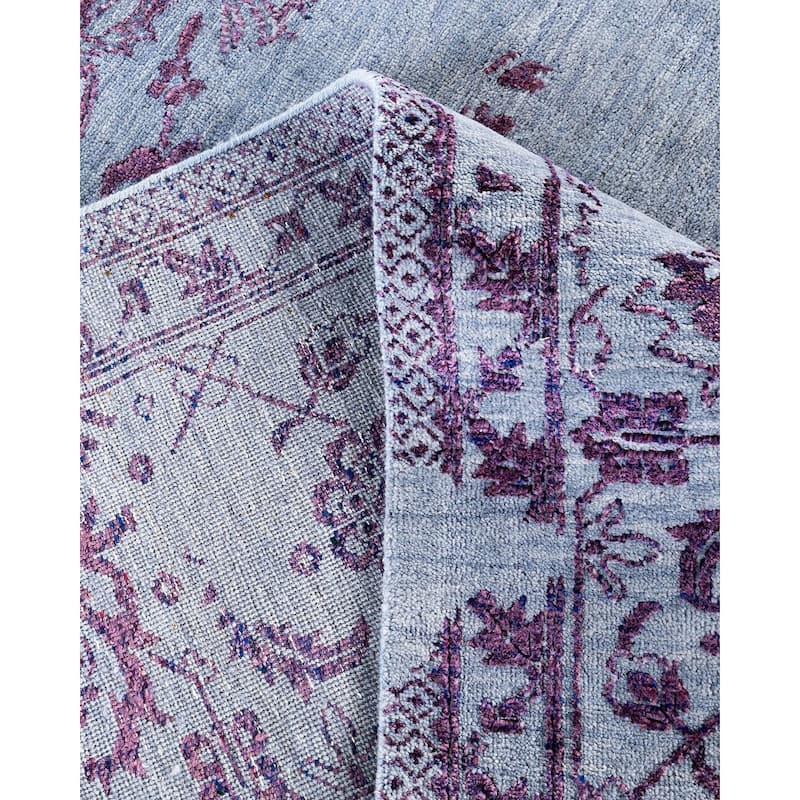 Ikat One-of-a-Kind Hand-Knotted Area Rug, Blue - 9' 1" x 12' 1"