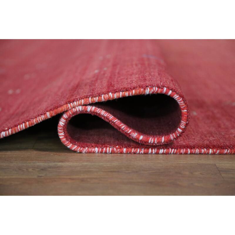 Hand Knotted Oriental 100% Wool Carpet Tribal Tribal Red Gabbeh Area Rug - 11' 4'' X 8' 1''