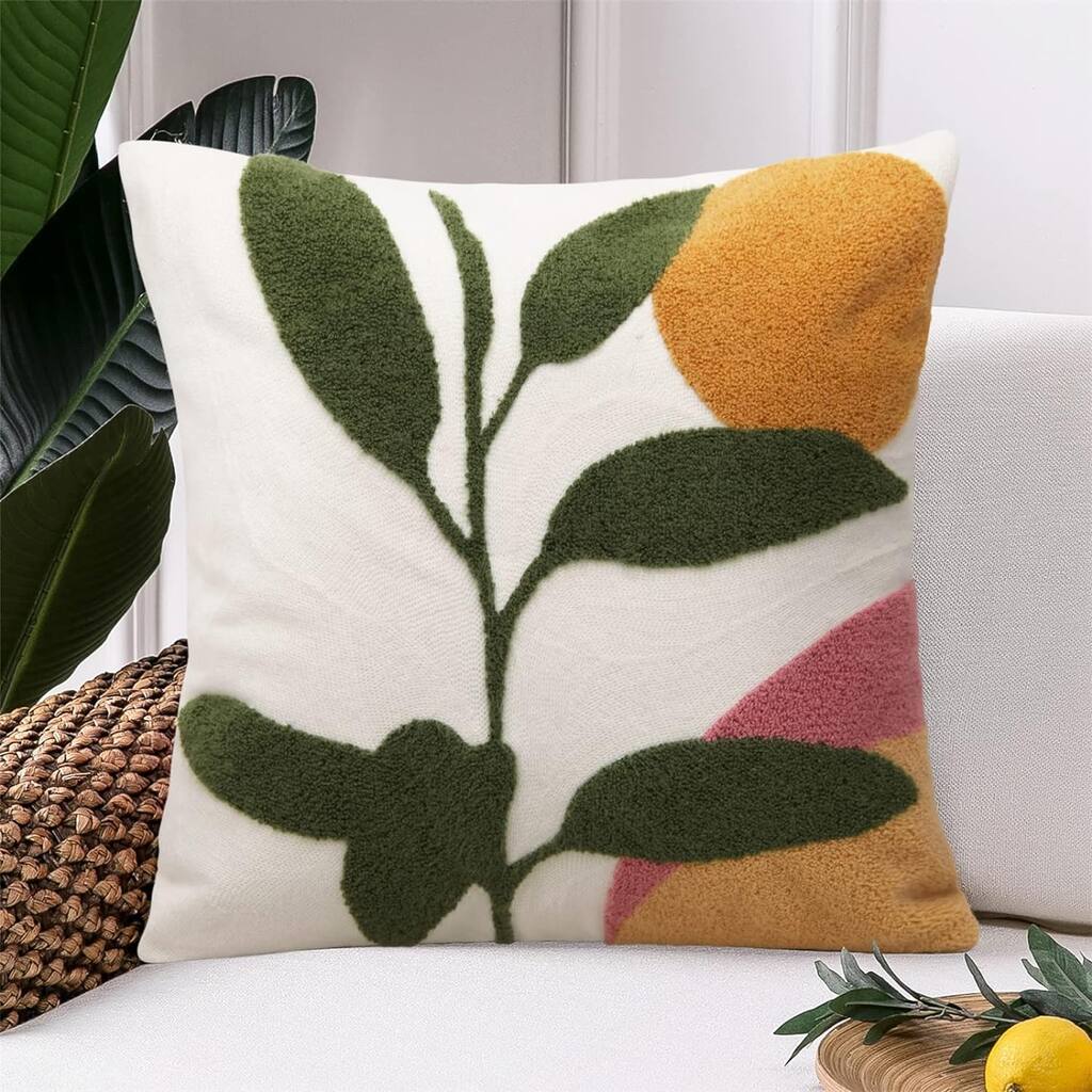 Abstract Pillow Covers Soft Mid Century Geometric Cactus Decorative