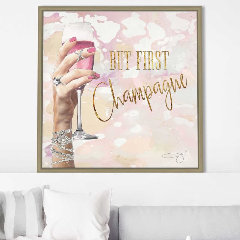 "But First" by Jodi Print on Floating Canvas