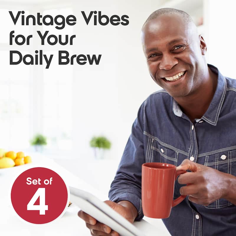 Omniware Set of 4 Teaz Cafe 18 oz Mugs with Matte Finish