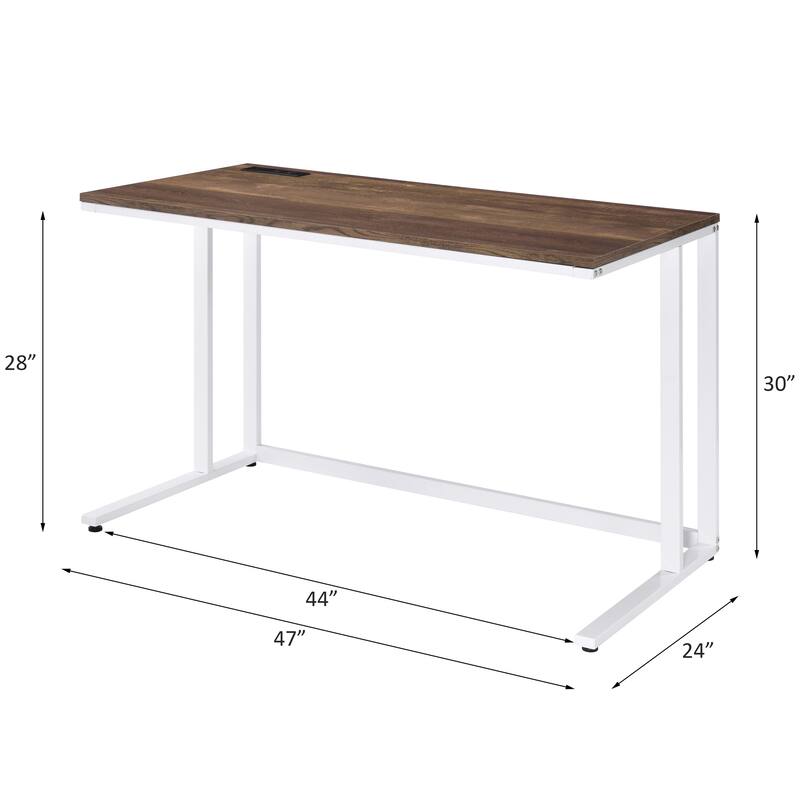 Ergonomic Computer Desk with USB Charging Port, Spacious Work Surface, and Easy Assembly for Offices or Dorms