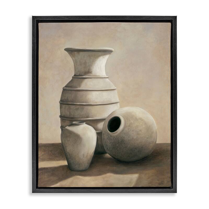 Stupell Traditional Vessels Still Life Framed Floater Canvas Wall Art Design By André Mazo - 17 x 21 - Black