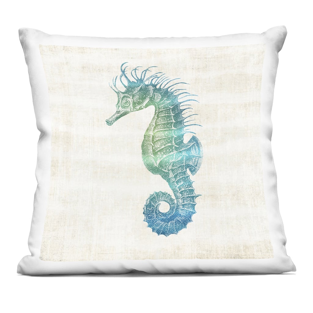 Stupell Ombre Seahorse Expression Decorative Printed Throw Pillow Design by Susan Arnot