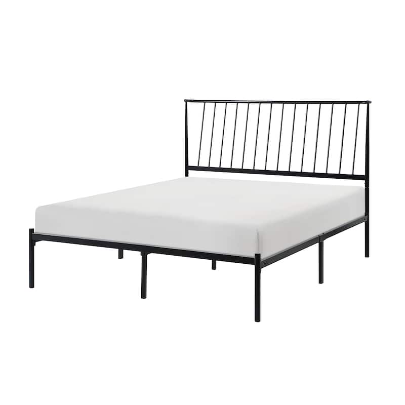 Bliss Metal Platform Bed with Curved Metal Headboard by iQ Modern