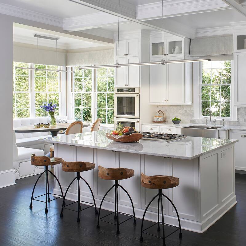 Modern Minimalist 3-Light LED Linear Chandelier Kitchen Island Pendant Light - 47.2"