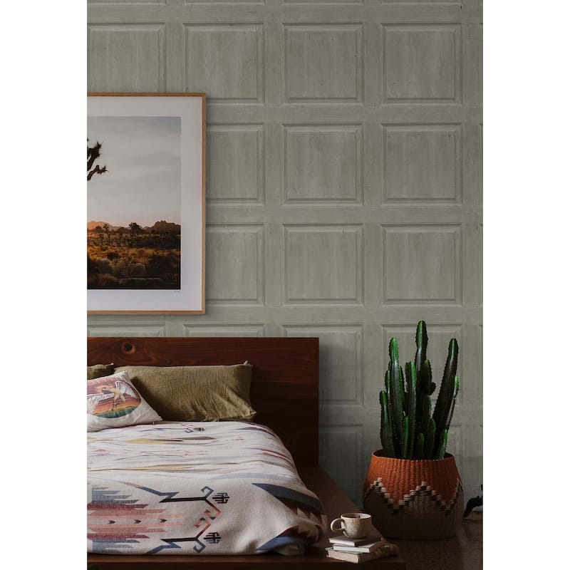 Arthouse Washed Faux Panel Peel and Stick Wallpaper