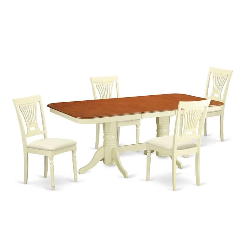 Dining Table Set 5 Piece Kitchen Table with Chairs - Classic Comfort Design