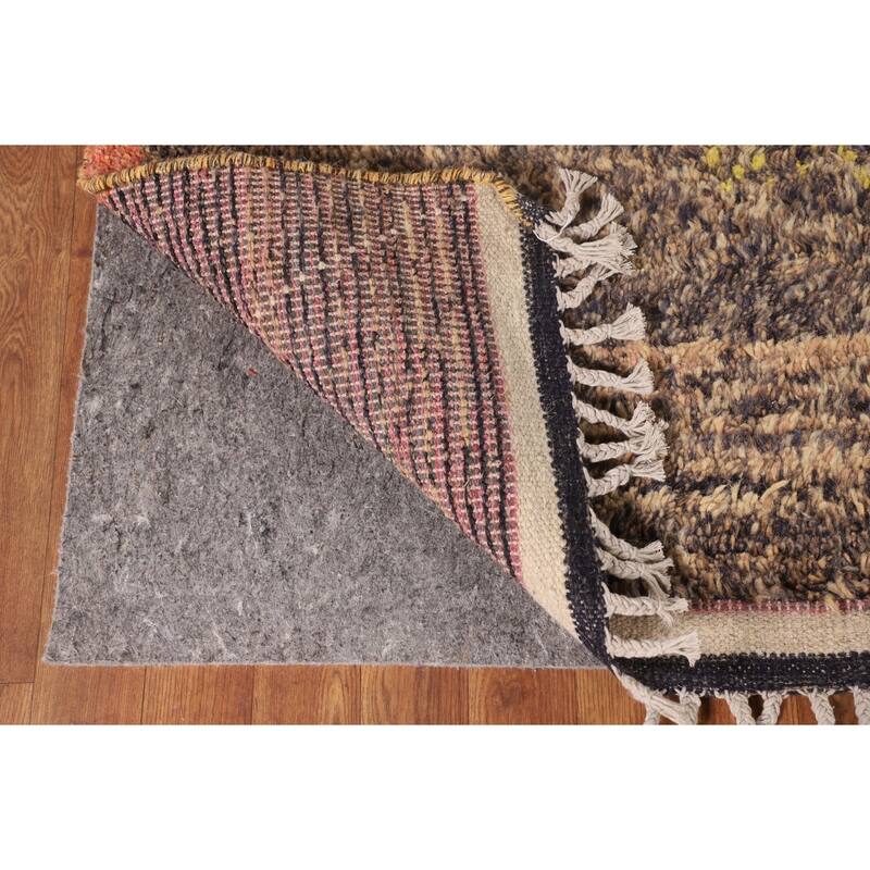 Abstract Moroccan Oriental Area Rug Hand-Knotted Wool Carpet - 6'6" x 10'8"