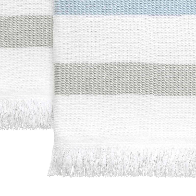 Izod Clubhouse Stripe Blue 2-Pack Bath Towel Set - Bath Towel 2pk Set