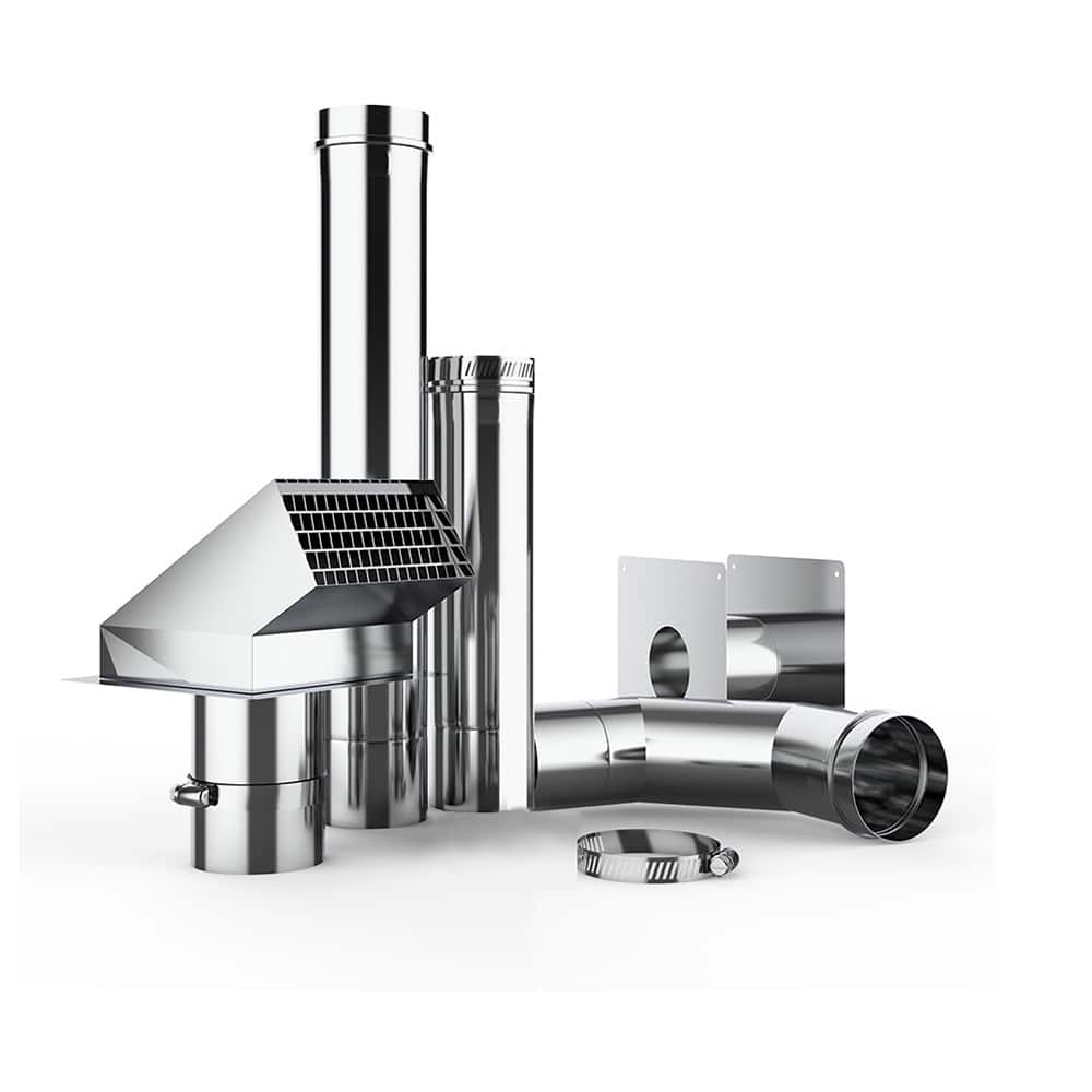 CAMPLUX 3" Horizontal Stainless Steel Vent Pipe Kit