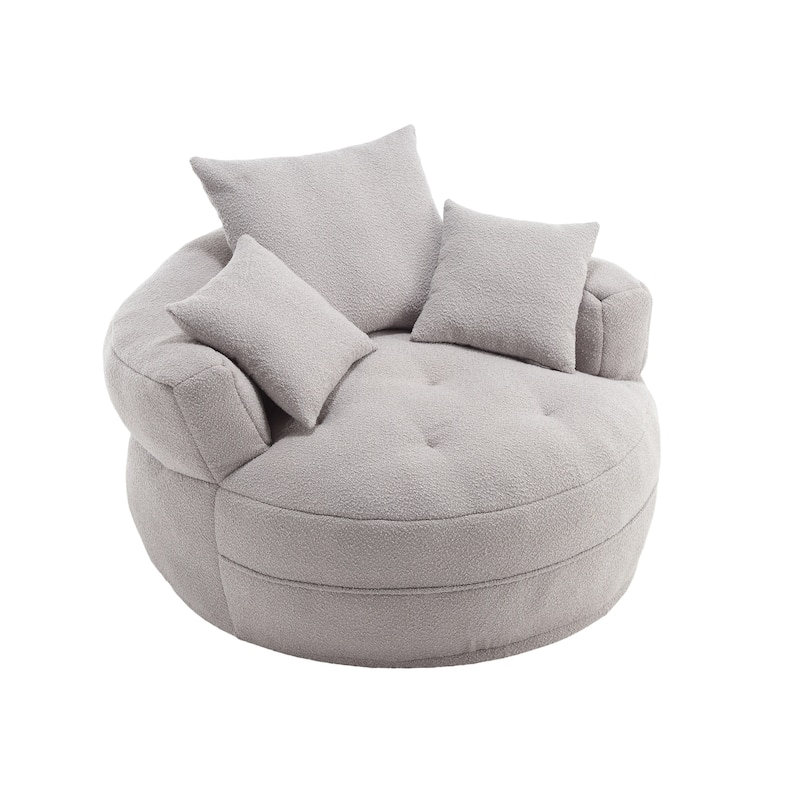 Chenille Sponge single sofa,No Assembly Required,Fluffy Modern Sleeper Chair for Living room, Bedroom