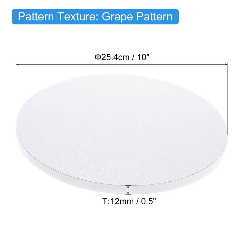Cake Boards, 1Pcs Cardboard Cake Drums, 1/2" Thick Round Cake Base - White - 10 Inch