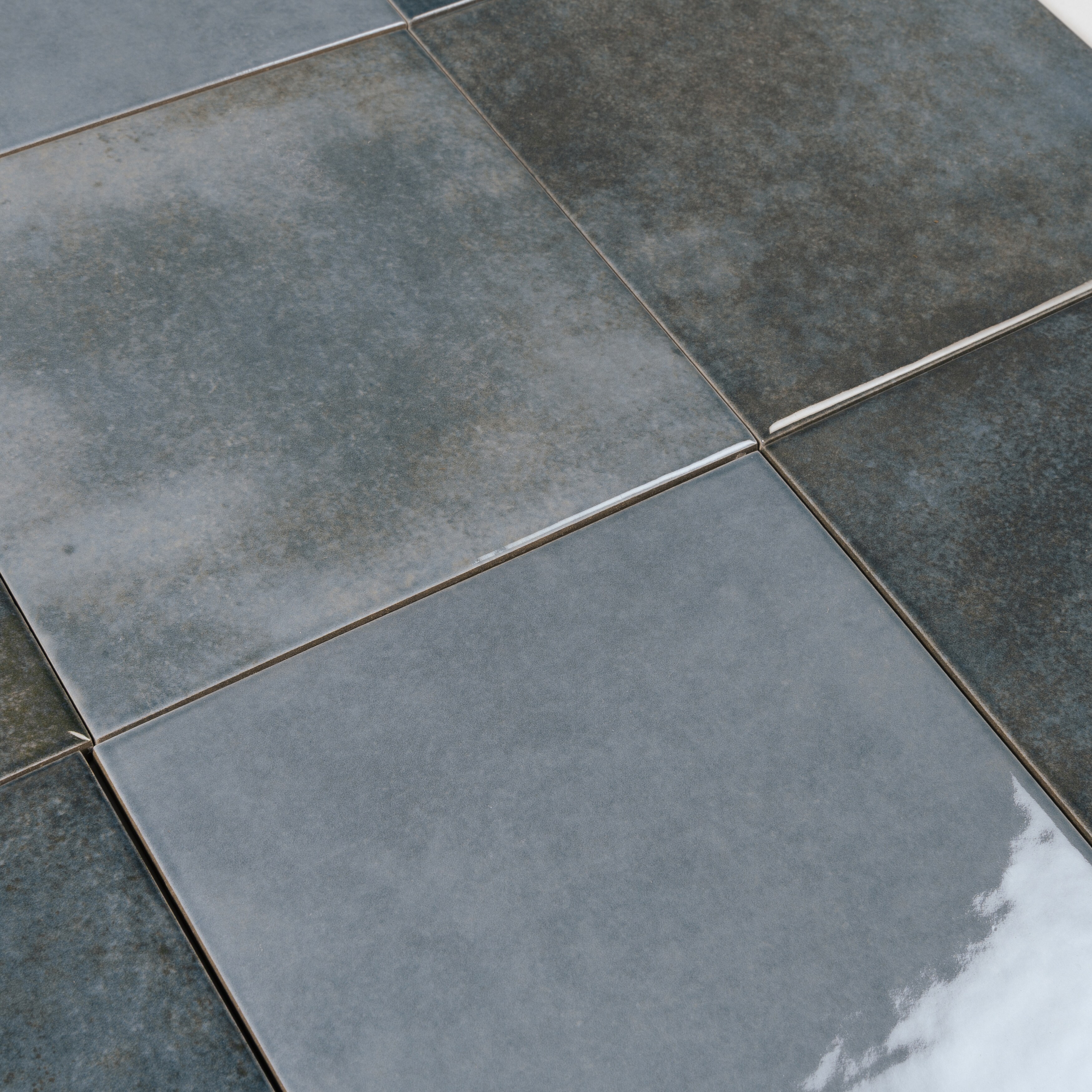 Zahara 6x6 Slate Blue Porcelain Zellige Square Wall and Floor Tile