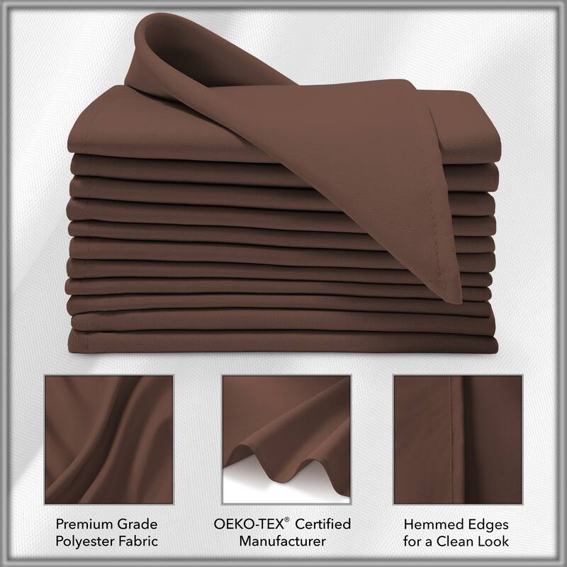 12 Pack 20 Inch Polyester Cloth Dinner Napkins for Party Restaurant