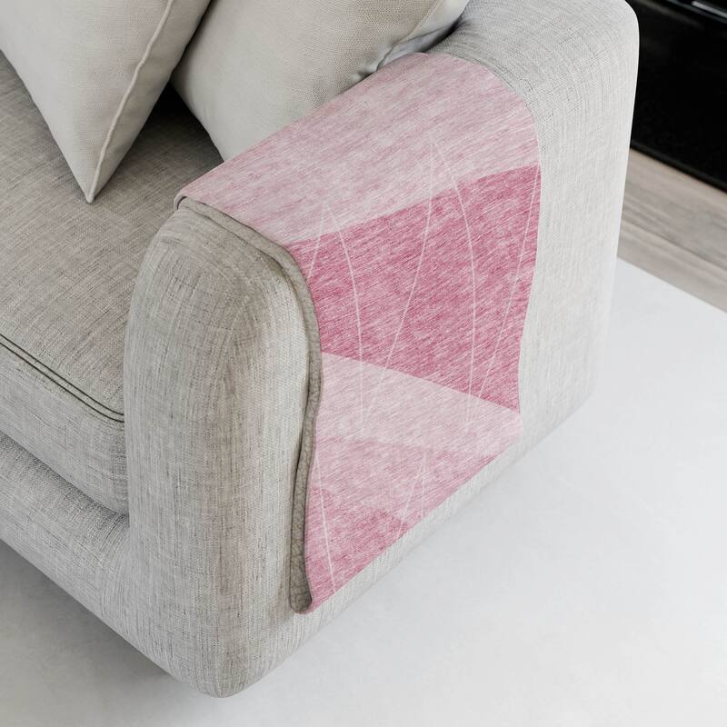 Premium Machine Washable Modern Prism Sherpa Throw Blanket - Pink - 4'2" x 5'10"