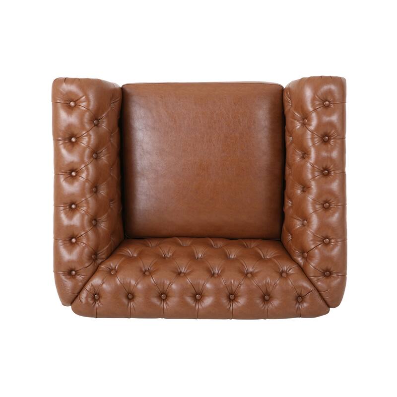 PU Tufted Accent Chair with Chesterfield Design