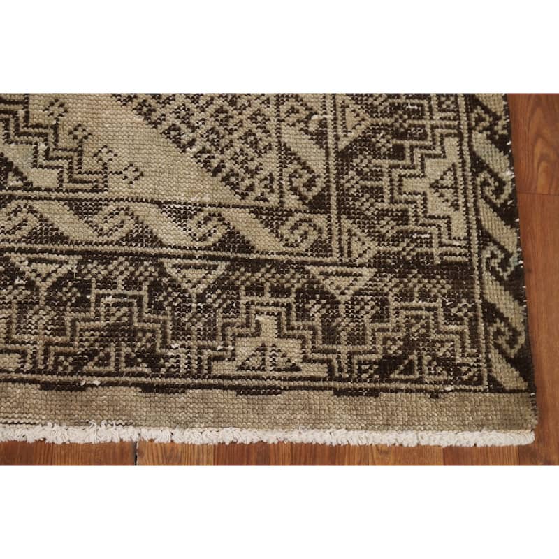 Tribal Geometric Qashqai Persian Area Rug Hand-Knotted Wool Carpet - 3'10" x 6'5"