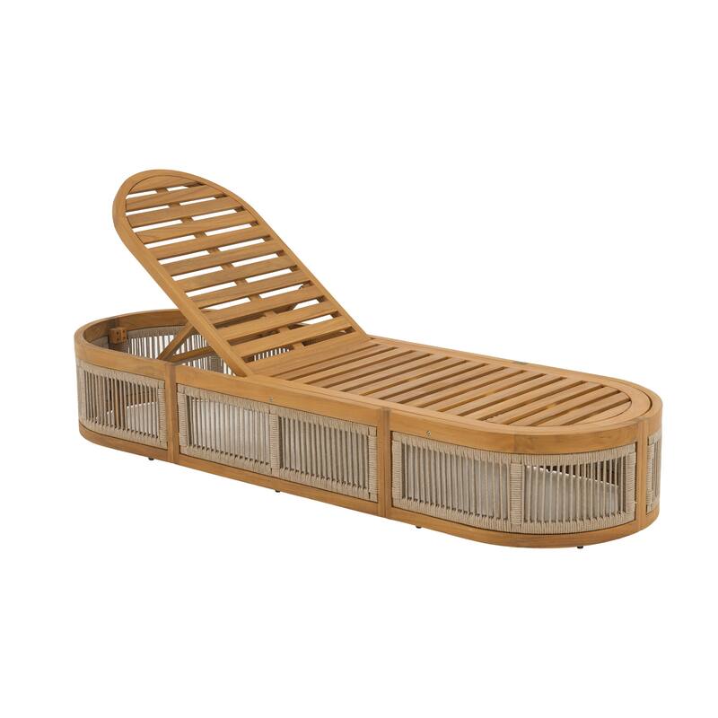 Outdoor Adjustable Acacia Wood Lounge Chair