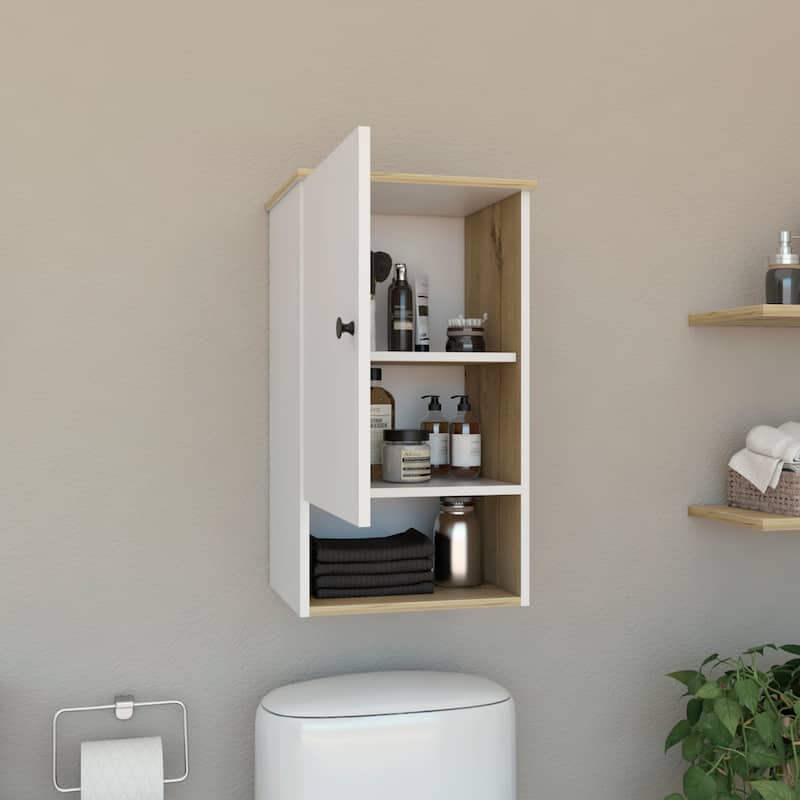 Bathroom Cabinet Over The Toilet Storage,Two Internal Shelves,Single Door,One Shelf