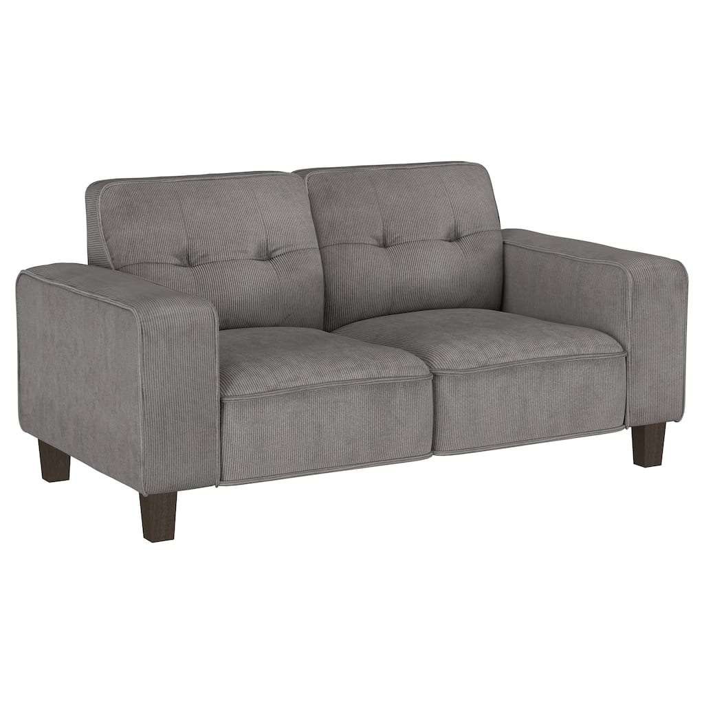 Deerhurst Upholstered Track Arm Tufted Loveseat