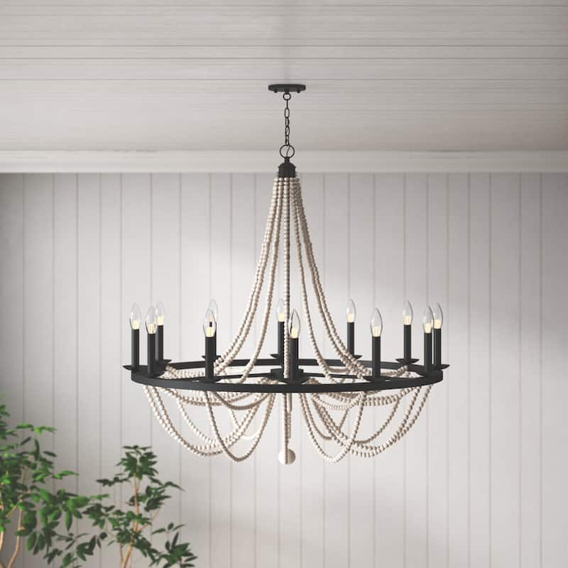 Cauhu 12-light Farmhouse Empire Beaded Chandelier
