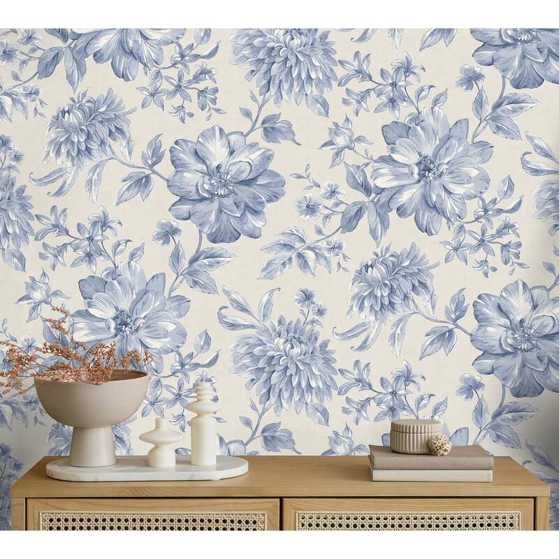 Fine Decor Gabriela Blue Floral Wallpaper