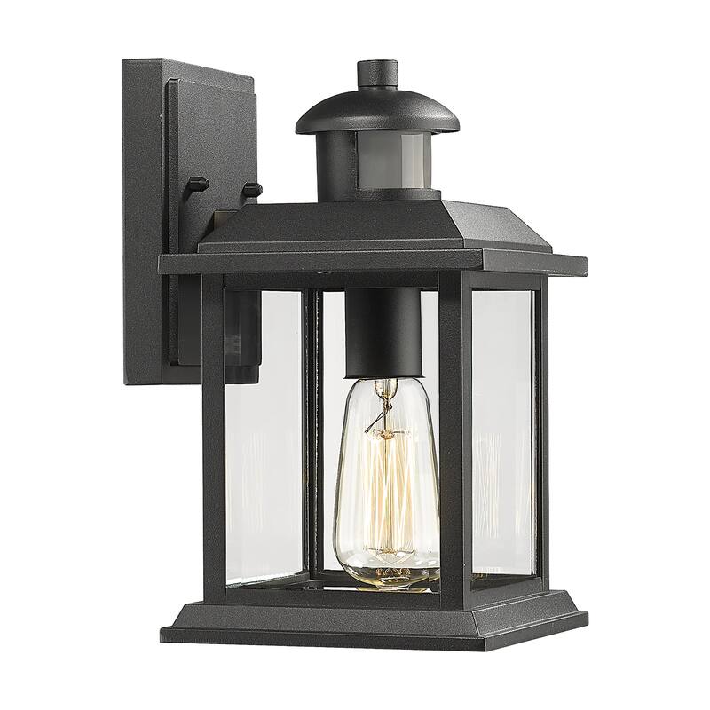 Outdoor Motion Sensor Light, Modern Outdoor Sconces, Black Finish - ‎6.5 x 7.7 x 11 inches - Black