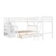preview thumbnail 4 of 8, Twin over Full Bunk Bed With 3 Drawers, L-Shaped Bed with Ladder, Wooden Bed with Storage Staircase for Bedroom, White