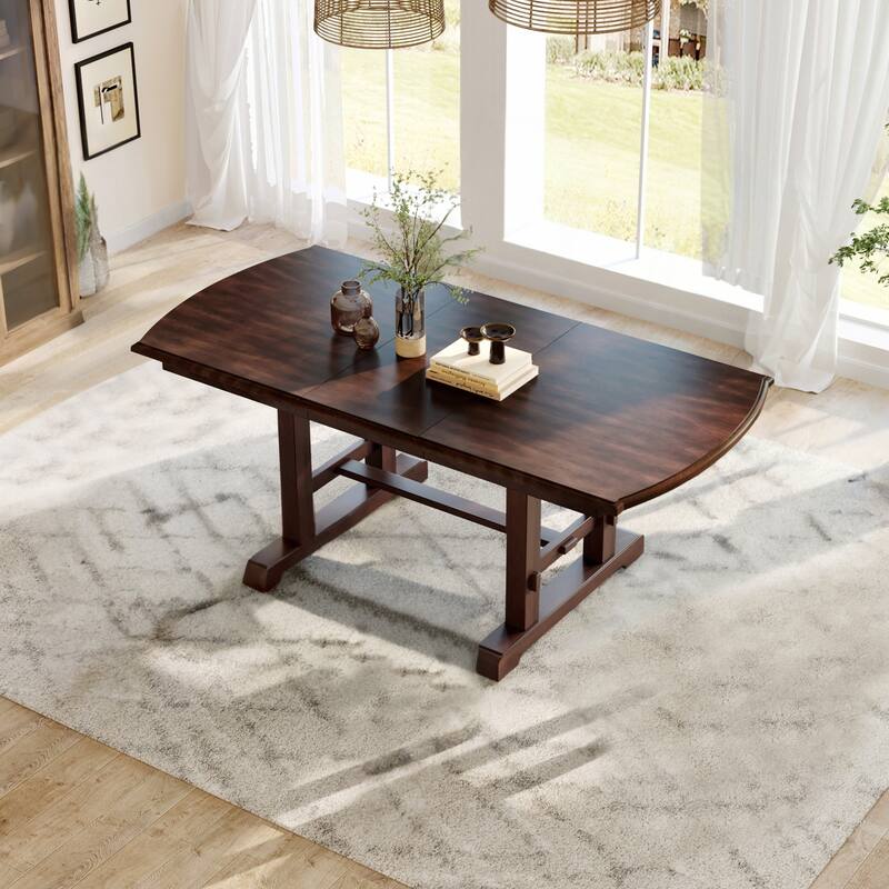 60"-78"Farmhouse Large Expanding Table for 4-8 (Cherry)