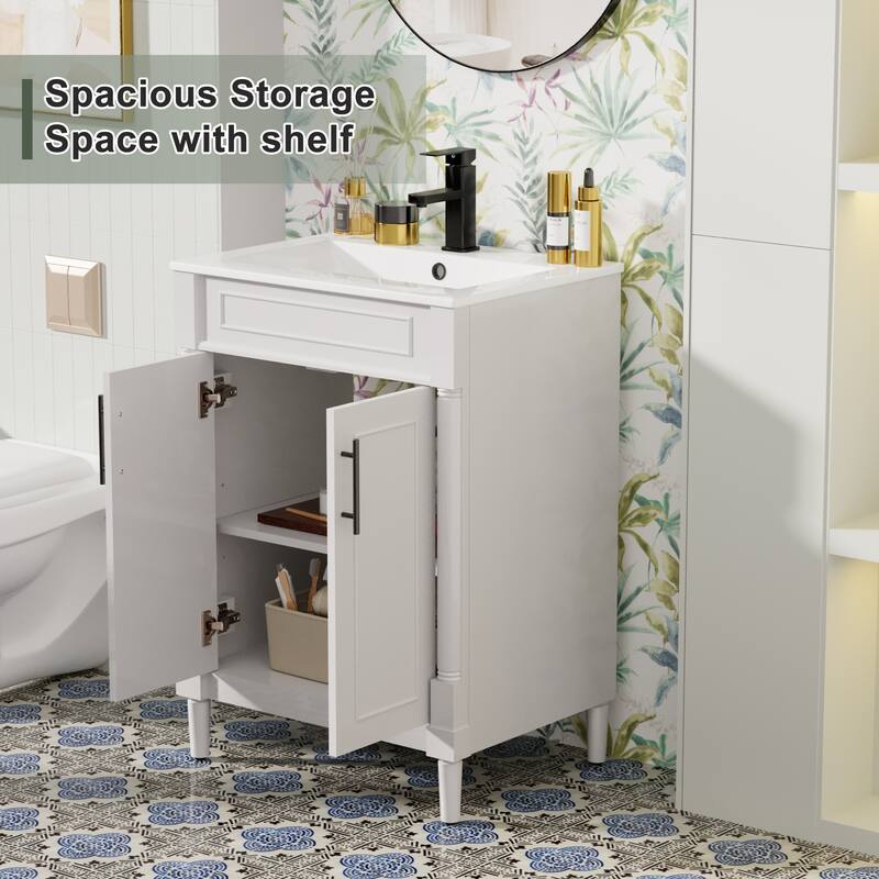 24"/30"/36" Retro Bathroom Vanity W/ Drop in Sink Combo Cabinet Set