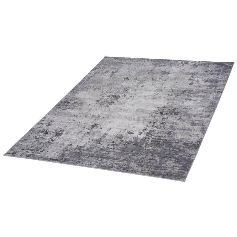 Besma Luxury Modern Area Rug With Abstract Patterns (Light Grey) - 6'7'' x 9'  Rectangle