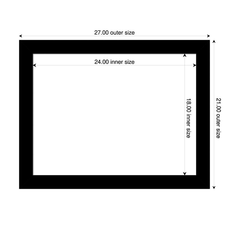 Amanti Art Brushed Black Framed Dry Erase Magnetic Board - 27 x 21 in - Brushed Black