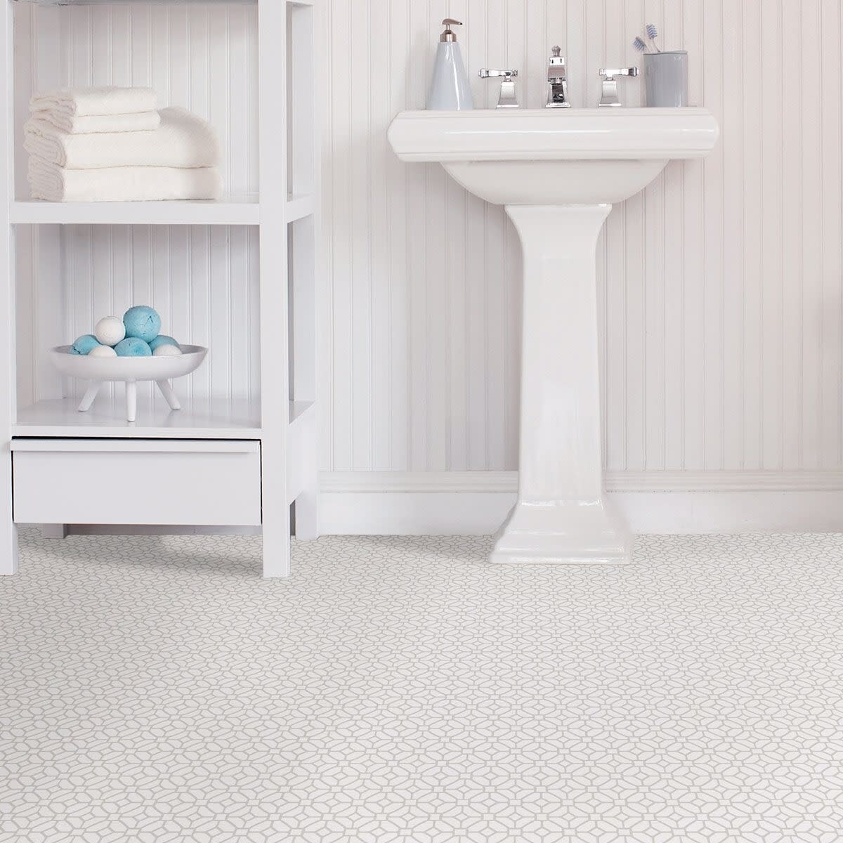 Shop Brewster Fp2946 Lattice 12 X 12 Floorpops Grey And White