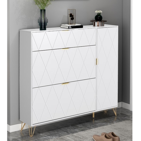 Shoe Cabinet Storage Cabinet with 3 Flip Drawers Boot Rack Narrow Shoe Rack On Sale Bed Bath Beyond 37262447