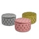 preview thumbnail 12 of 18, Adeco Velvet Round Storage Ottoman Button Tufted Footrest Stool Bench