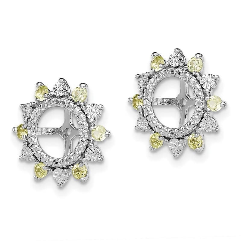 Curata 925 Sterling Silver 14mm Peridot Earrings Jacket