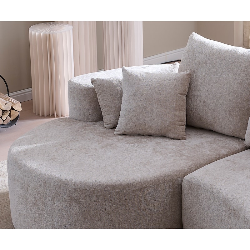 Christopher Knight Home - 106'' Cloud Curved Sectional Sofa with Right Chaise Lounge and Ultra-Soft Foam Comfort