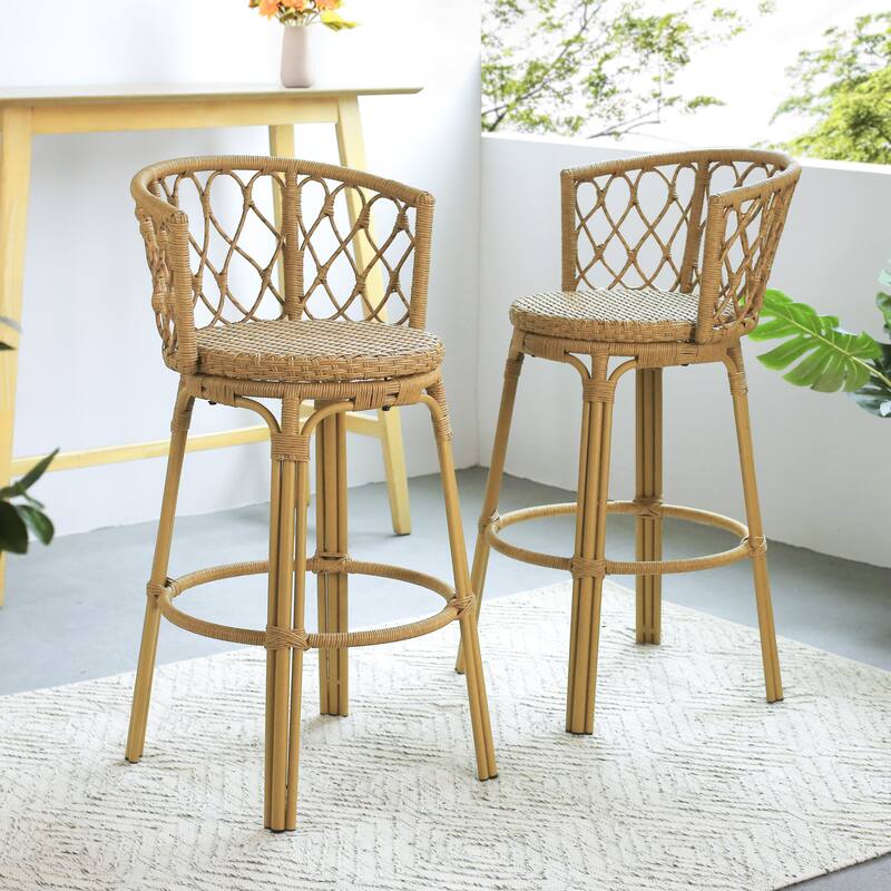 Solstice Outdoor Wicker Barstools by Christopher Knight Home