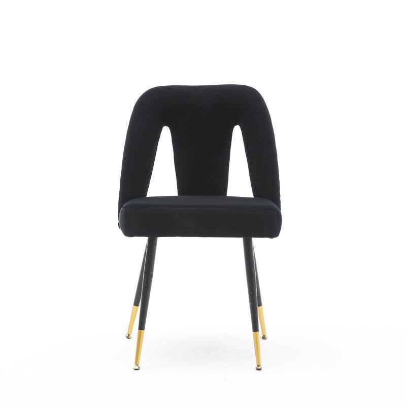 GDFStudio Modern Armless Velvet Upholstered Dining Chairs with Metal Legs