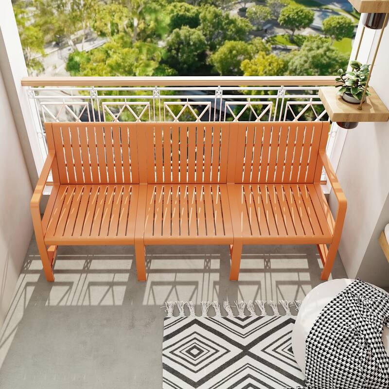 1-Piece Indoor/Outdoor 3-Seater Sofa - Apricot Brown