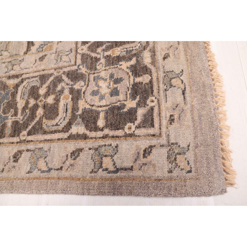 ECARPETGALLERY Hand-knotted Finest Agra Jaipur Light Grey Wool Rug - 7'9 x 9'10