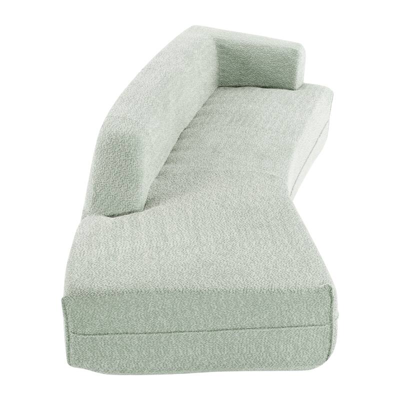 109.4" Modern Boucle Fabric Curved Sofa