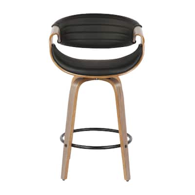 Carson Carrington Kanteborg 26" Fixed-Height Counter Stool with Bent Wood Legs & Round Footrest (Set of 2)